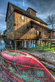 The red boat in front of water mill-theodevil.jpg
