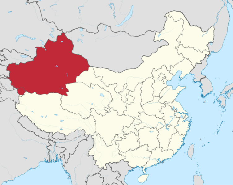 Soubor:Xinjiang in China (de-facto).png
