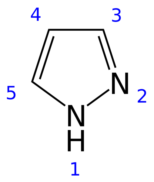 Soubor:Pyrazole 2D numbered.png