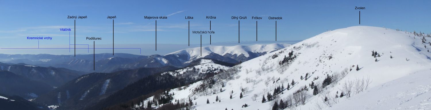 Panorama pohoří Velká Fatra