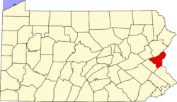 Map of Pennsylvania highlighting Northampton County.png