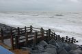 'New' steps to beach on stormy day - geograph.org.uk - 724388.jpg