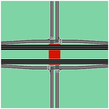 Utah State Route 85 Diamond interchange - former Split intersection.png