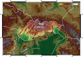 Topografická mapka Slovenska