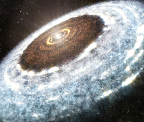 Artist’s impression of the water snowline around the young star V883 Orionis.jpg