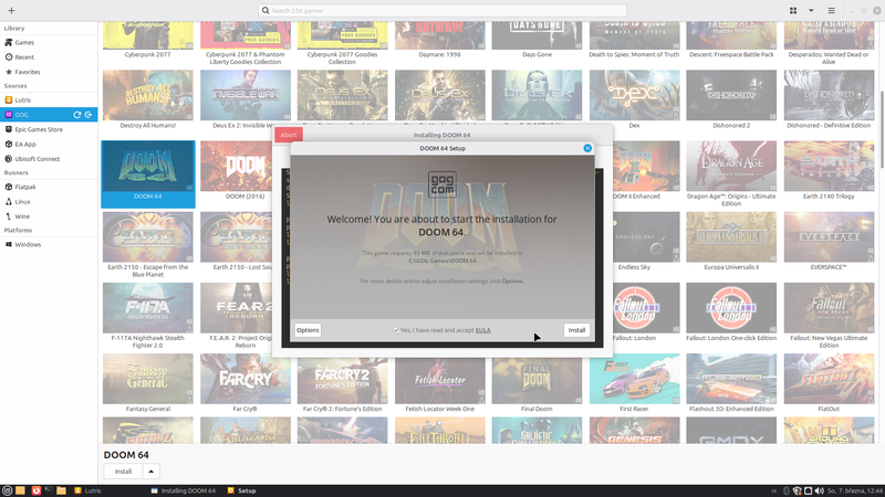 Soubor:Doom 64-Lutris-Wine-2026-03-07.png