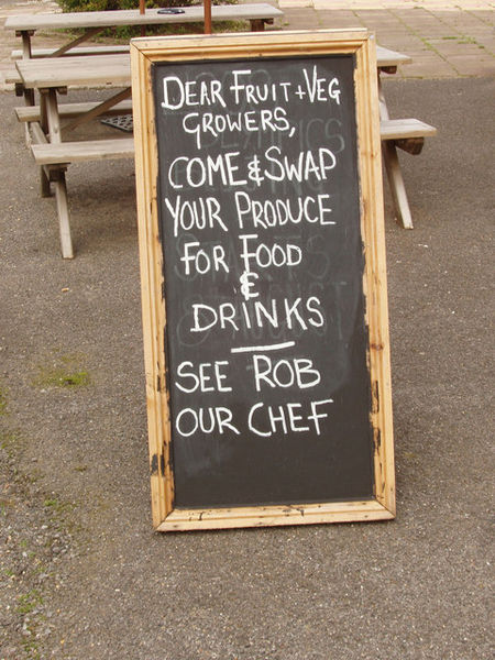 Soubor:"Swap your produce for food and drinks" - geograph.org.uk - 957040.jpg