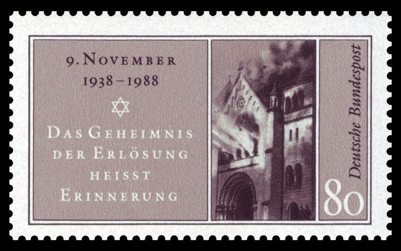 Soubor:DBP 1988 1389 Reichskristallnacht.jpg