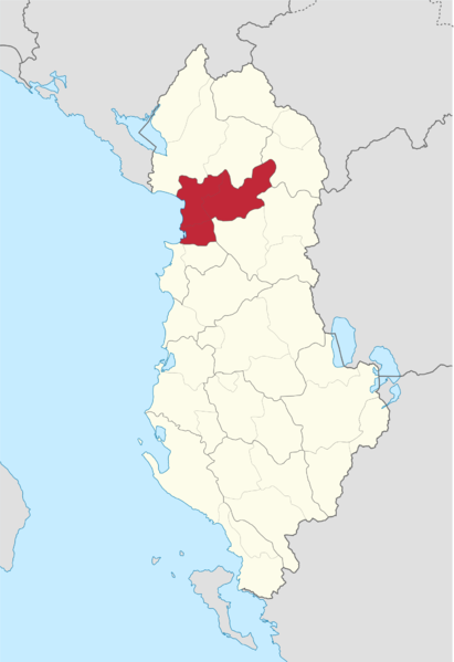 Soubor:Lezhe County in Albania.png