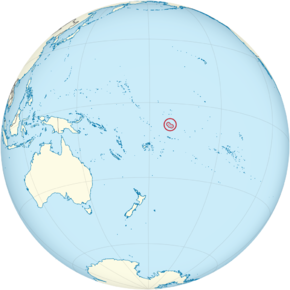 Tokelau on the globe (small islands magnified) (Polynesia centered).png