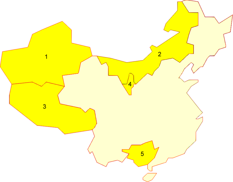 Soubor:China autonomous regions numbered.png