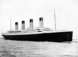 RMS Titanic departing Southampton on April 10, 1912